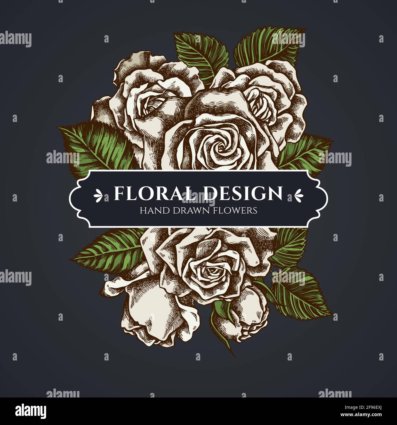 Dark Roses Design Floral bouquet dark design with roses Stock Vector Image & Art - Alamy