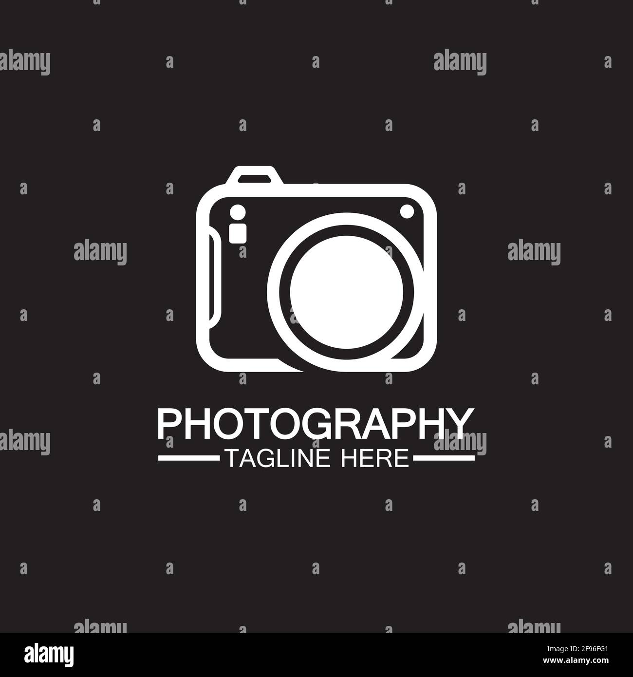 photography camera logo icon vector design template isolated on black ...