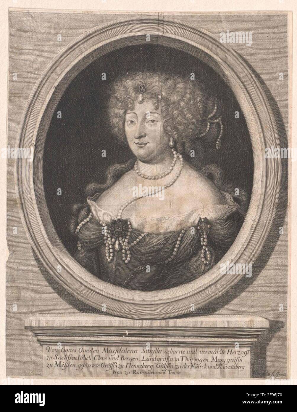 Magdalene Sibylle, Princess of Saxony-Weissenfels. Stock Photo