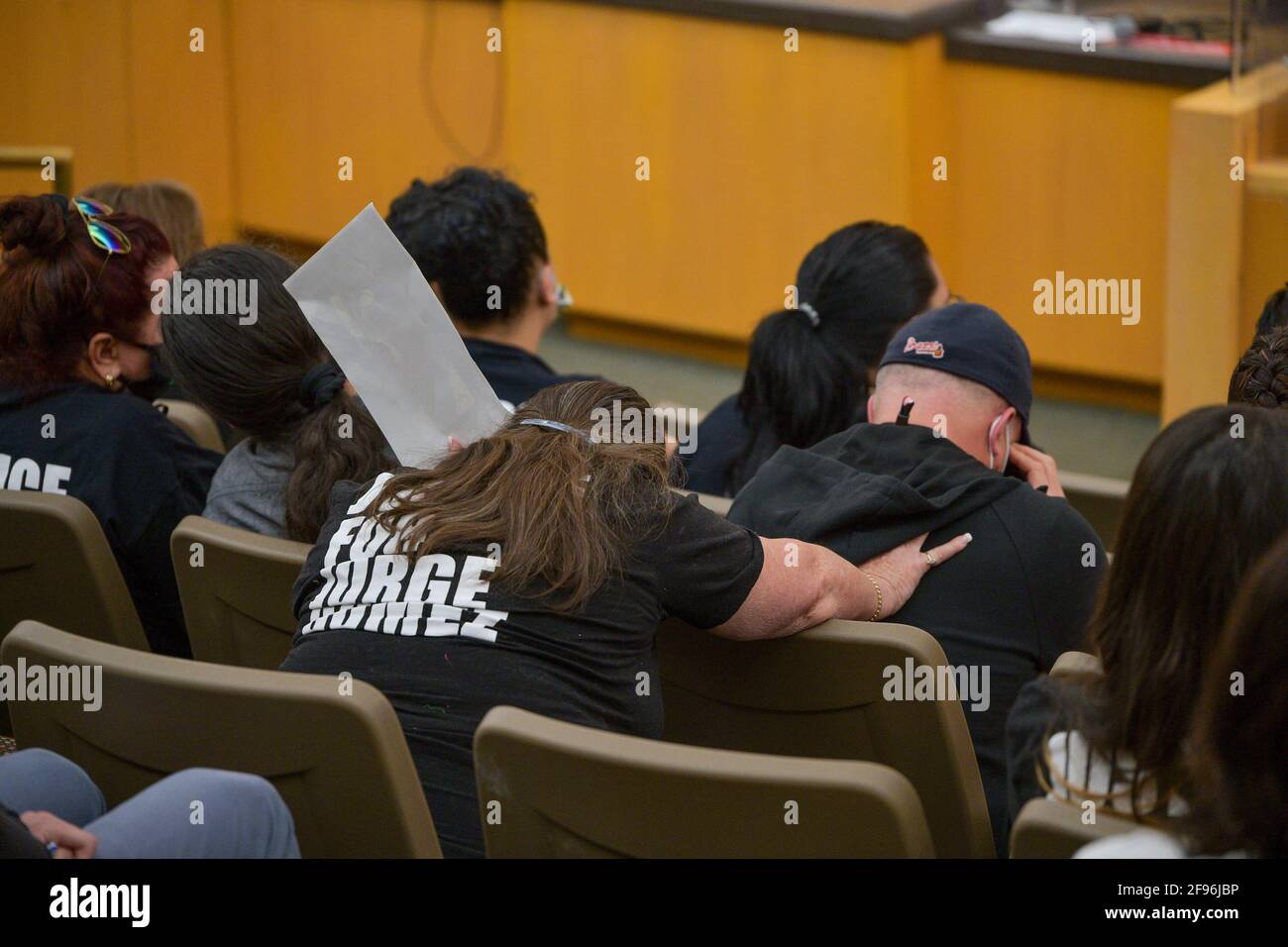Las Vegas NV, USA. 16th Apr, 2021. Family of Jorge Gomez at the fact finding review about his police shooting death in Las Vegas, NV on April 16, 2021. Credit: Dee Cee Carter/Media Punch/Alamy Live News Stock Photo