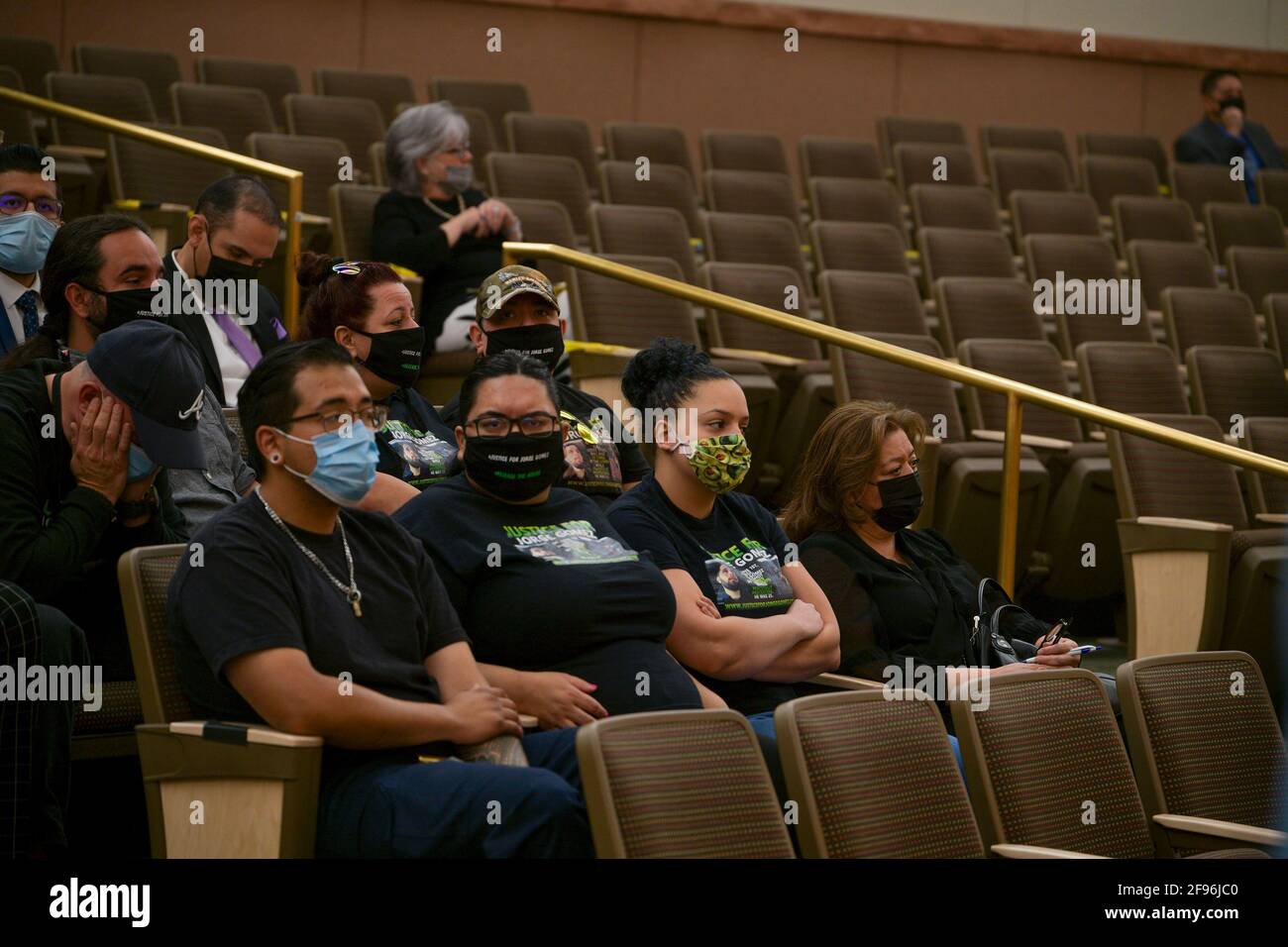 Las Vegas NV, USA. 16th Apr, 2021. Family of Jorge Gomez at the fact finding review about his police shooting death in Las Vegas, NV on April 16, 2021. Credit: Dee Cee Carter/Media Punch/Alamy Live News Stock Photo