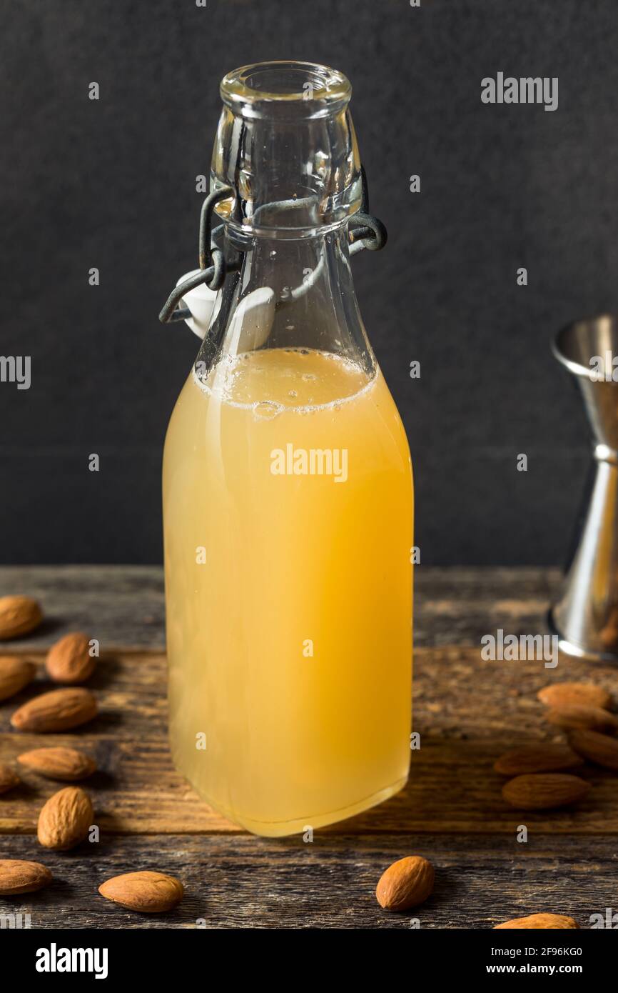 Sweet Refreshing Almond Orgeat Syrup for Mixing Cocktails Stock Photo