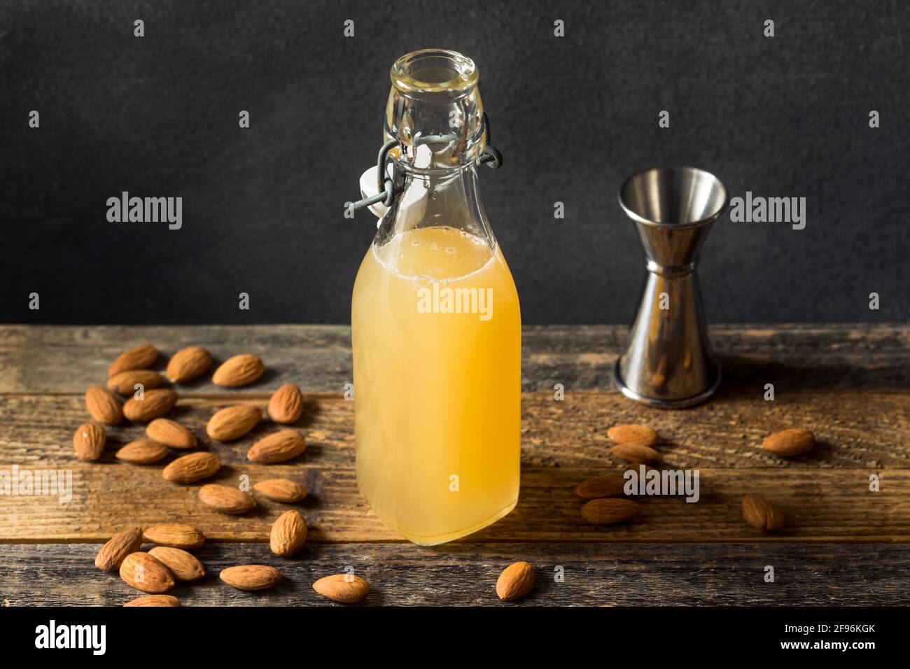 Sweet Refreshing Almond Orgeat Syrup for Mixing Cocktails Stock Photo