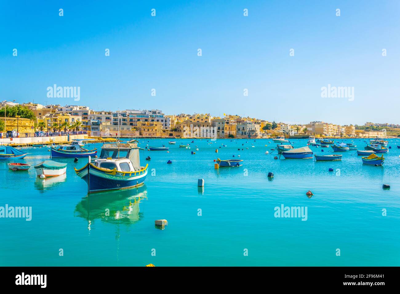 Fishing boats moor in Birzebbuga, Malta Stock Photo Alamy