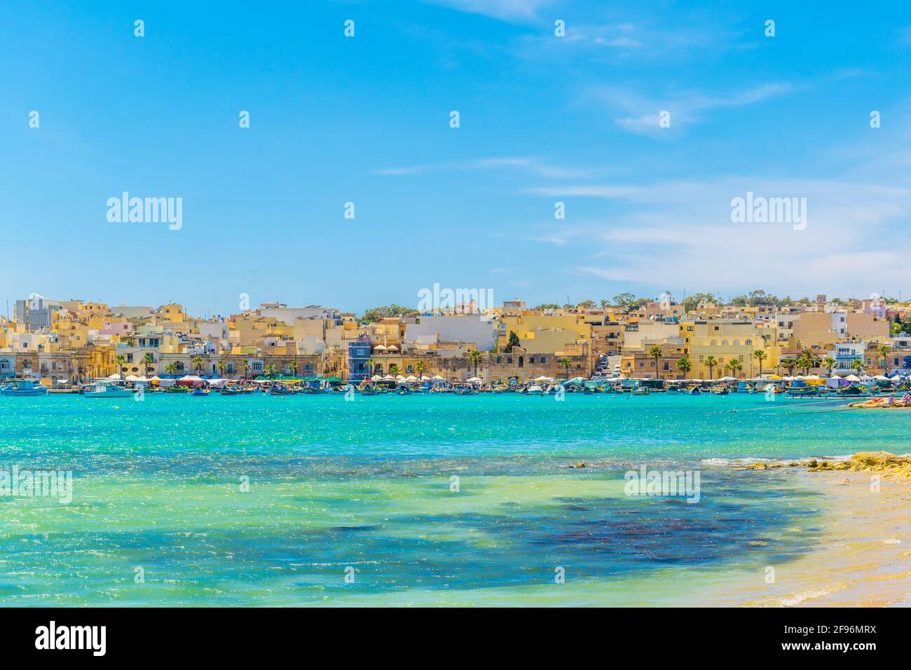View of maltese city Marsaxlokk Stock Photo Alamy