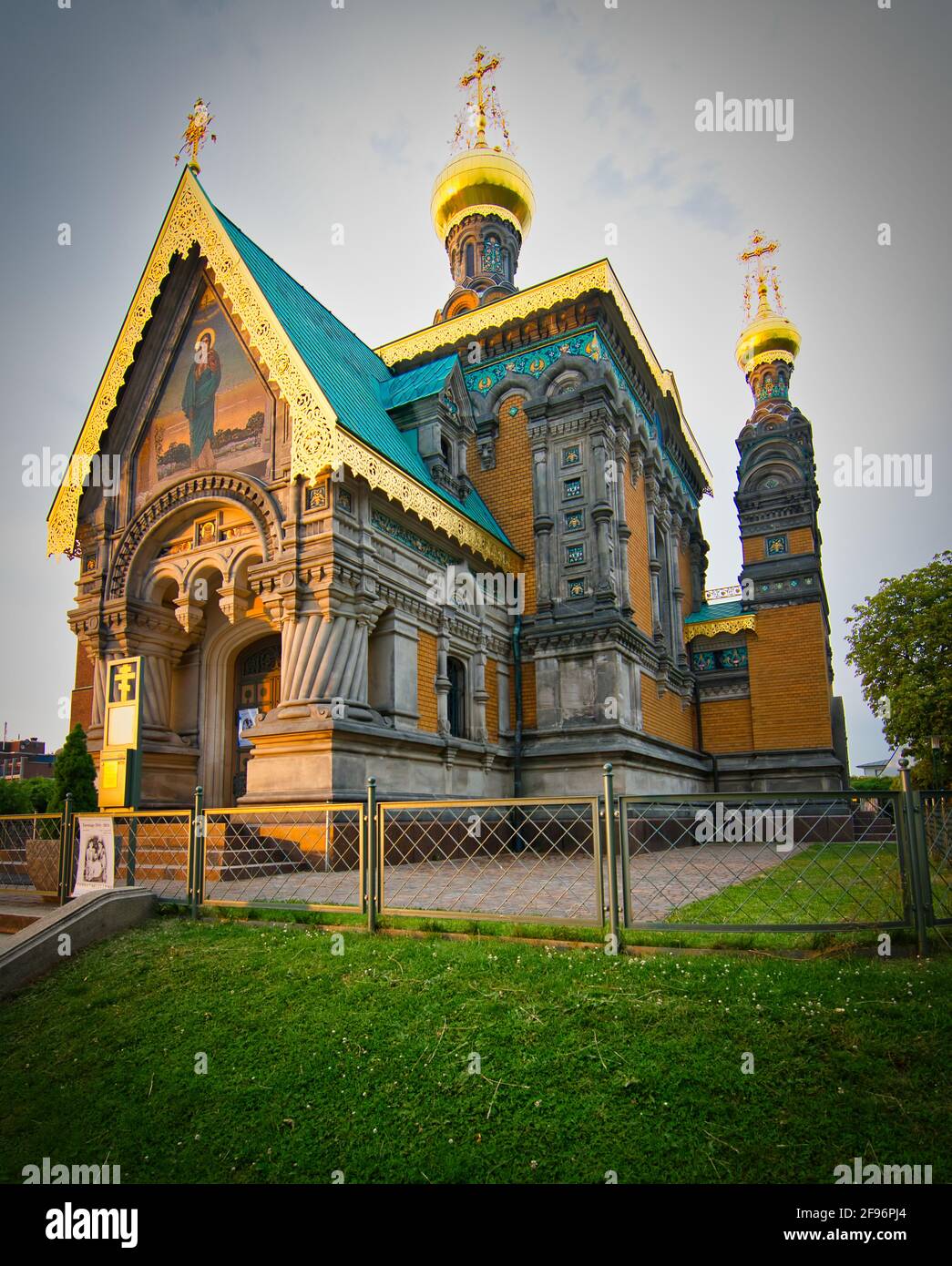 St. Maria Magdalena Russian Orthodox Church of Darmstadt Germany. Russische Orthodoxe Kirche der hl. Maria Magdalena Darmstadt. Places to visit. Stock Photo