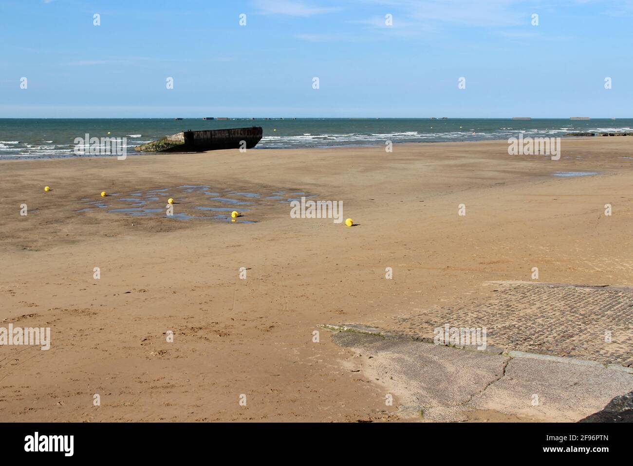 atlantic littoral at arromanches in normandy (france) Stock Photo