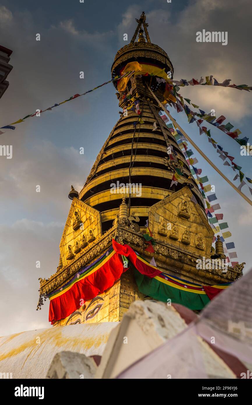 the monkey temple Swayambhunath stupa Stock Photo - Alamy