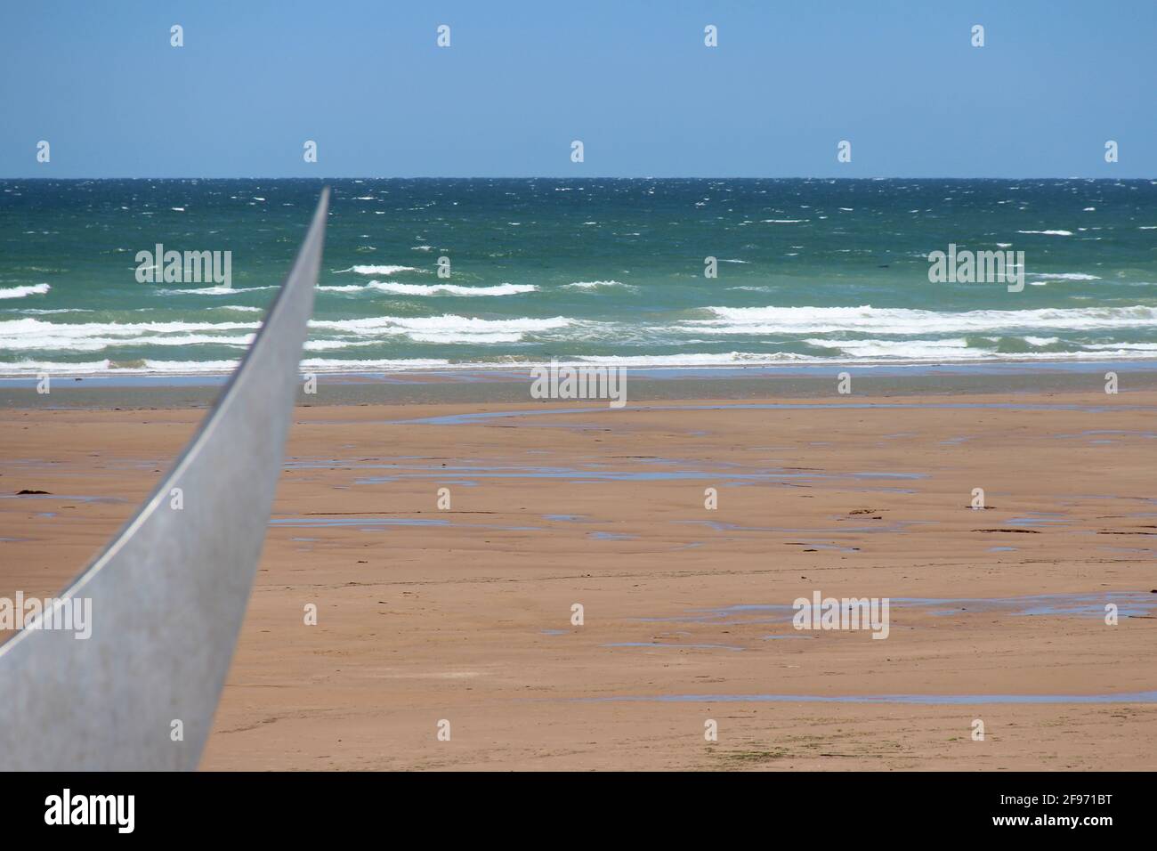 omaha beach in normandy (france) Stock Photo