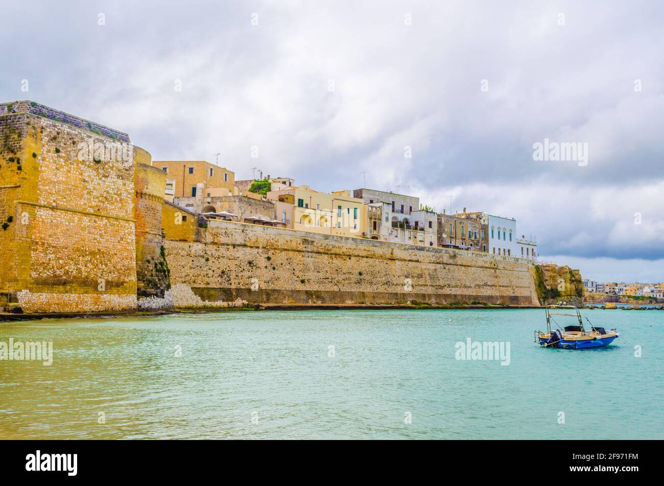 View of a castle in Otranto, Italy. Stock Photo