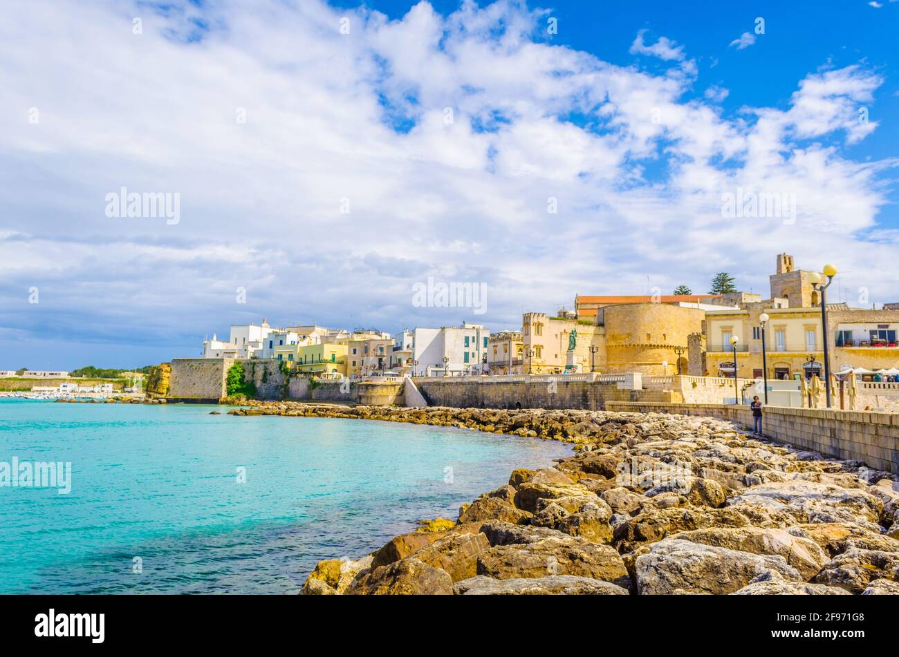 View of a castle in Otranto, Italy. Stock Photo