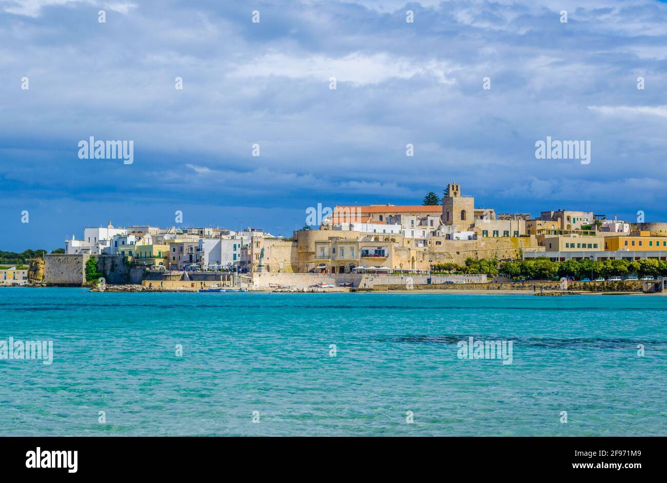 View of a castle in Otranto, Italy. Stock Photo