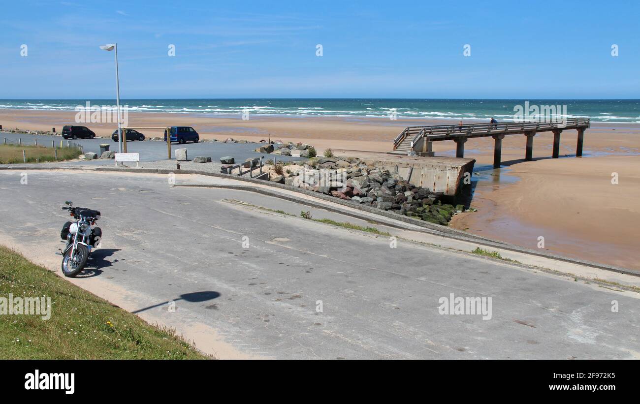 omaha beach in normandy (france) Stock Photo