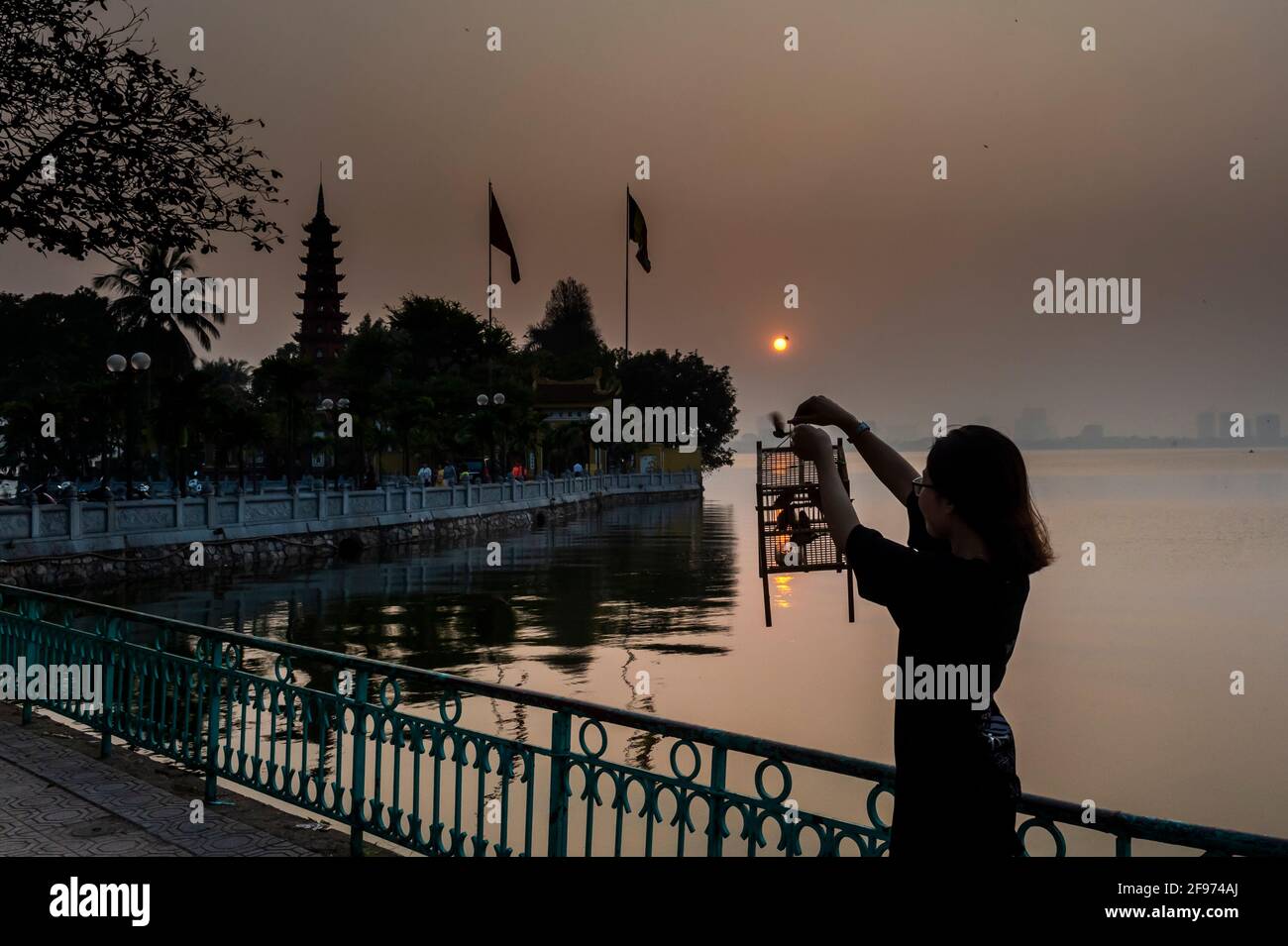 Tran Quoc Pagoda on the West Lake Stock Photo