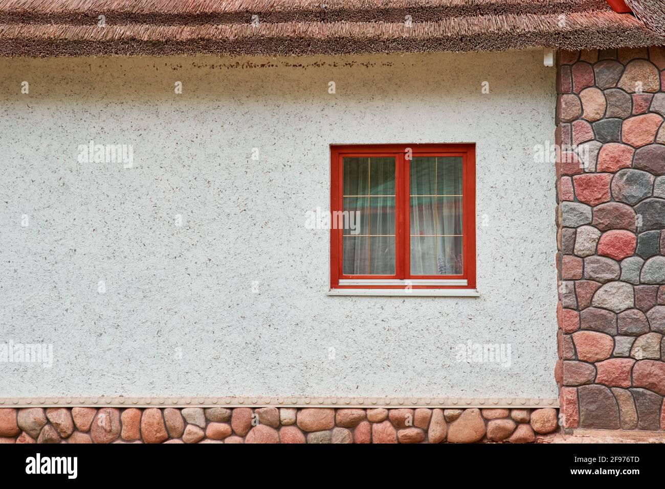 White house wall with window. Building facade Stock Photo Alamy