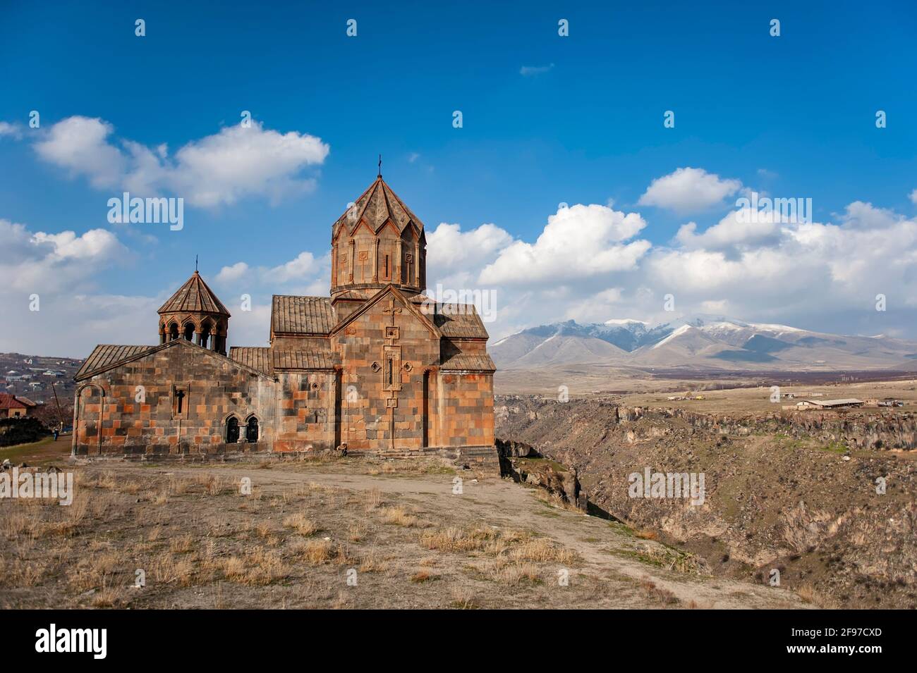 A scenic view of the 13th century Hovhannavank monastery in the village of Ohanavan in Armenia Stock Photo