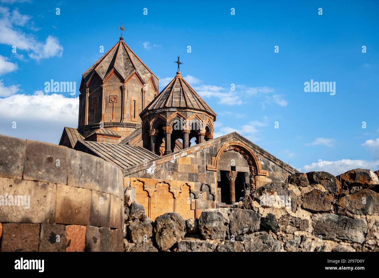 13th century Hovhannavank monastery in Ohanavan village, Armenia Stock Photo