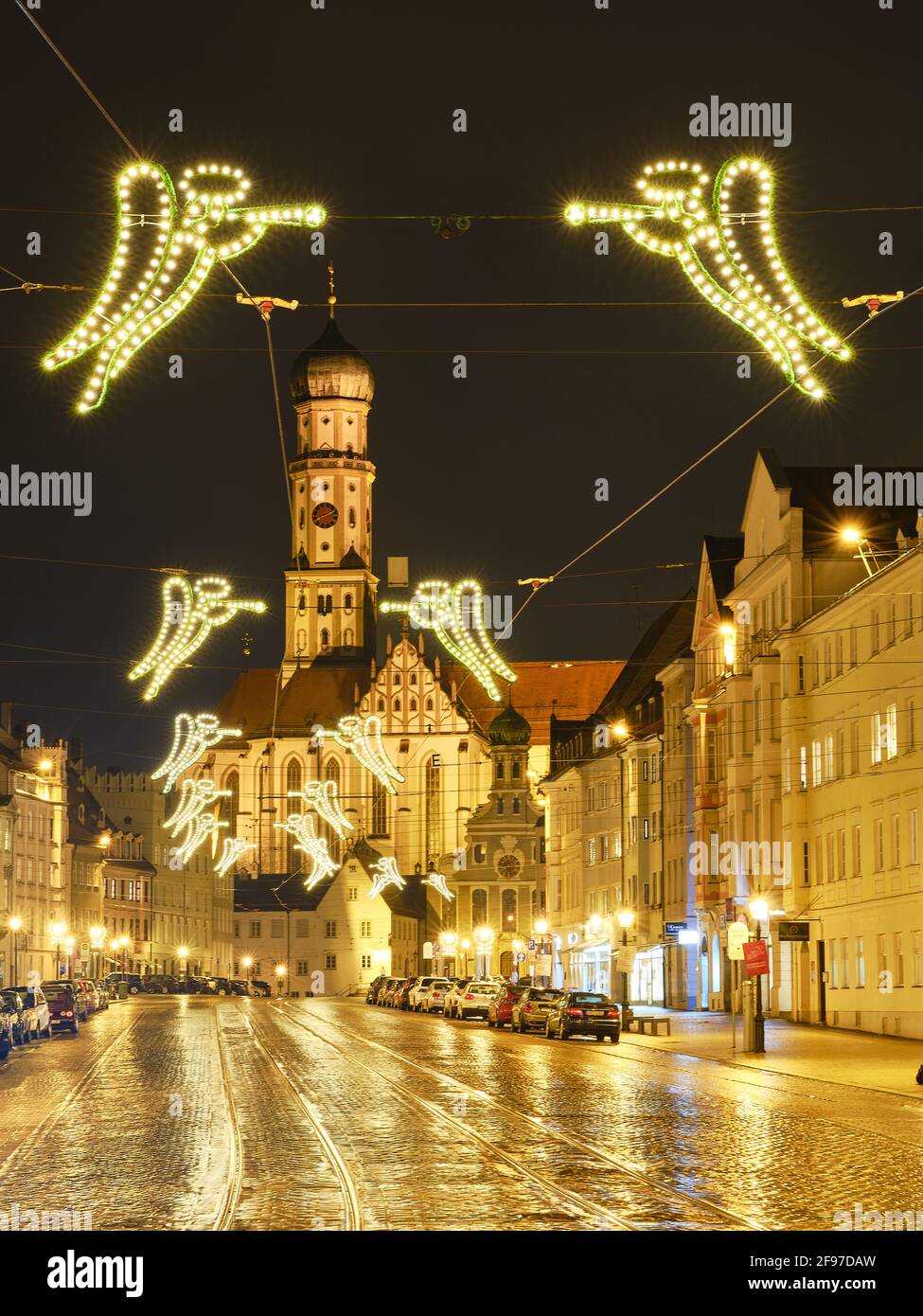 Christmas lights in Maximilianstrasse Stock Photo