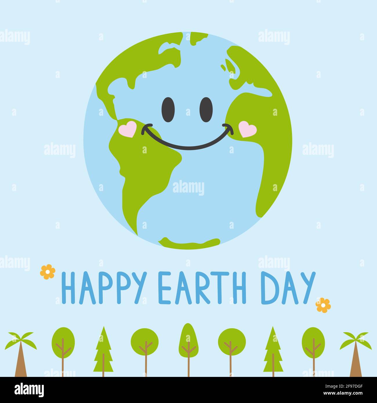 Happy Earth Day. Background with Earth and trees Stock Photo Alamy