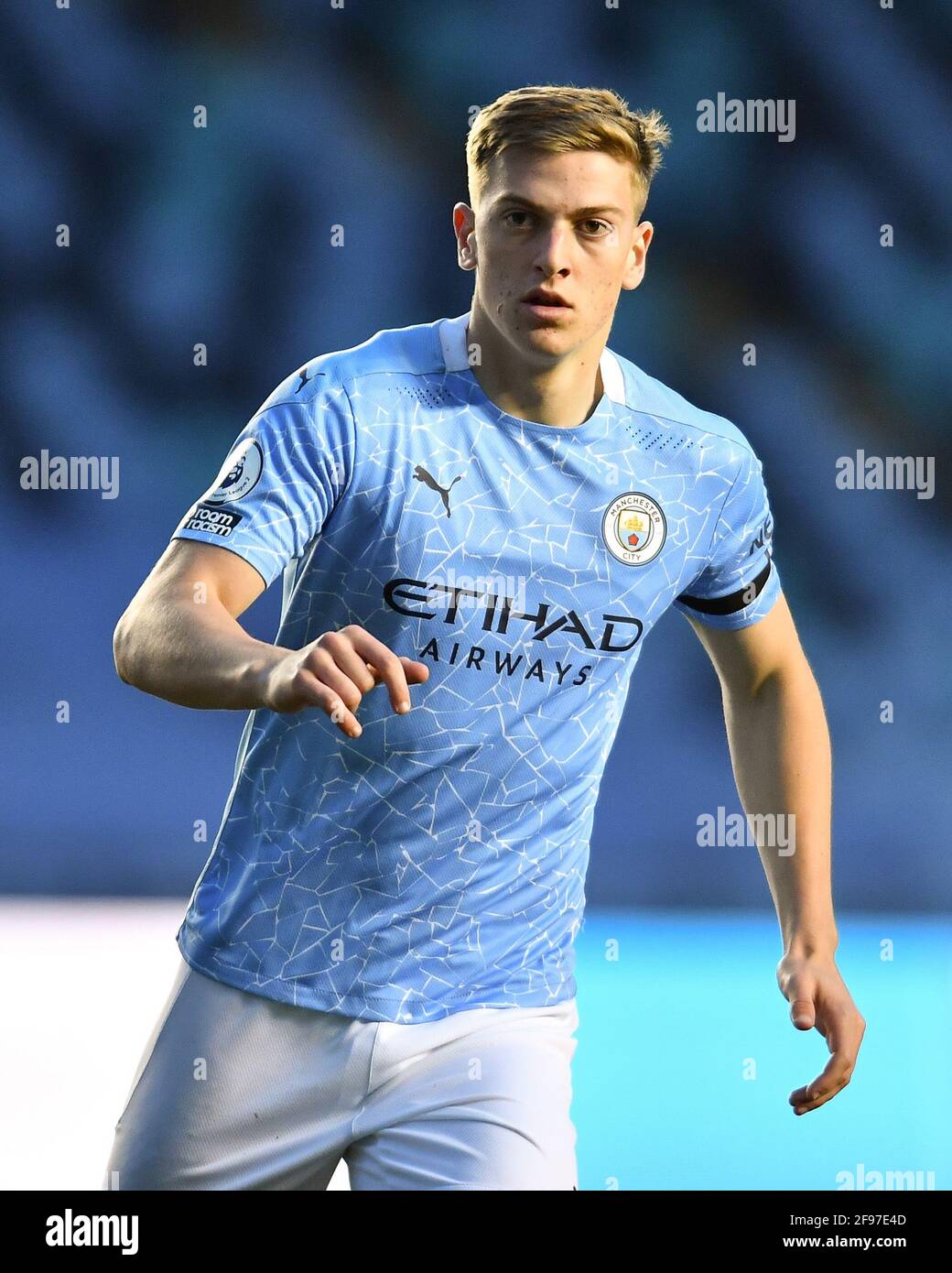 Manchester Uk 16th Apr 2021 Liam Delap 9 Manchester City During The Premier League 2 Match Between Manchester City And Manchester United At The Academy Stadium In Manchester England Credit Spp Sport