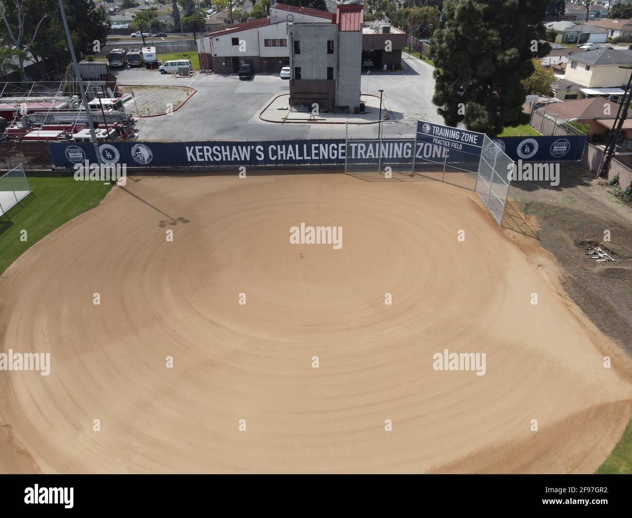 An aerial view of Phase 1 completion of Los Angeles Dodgers Dreamfields