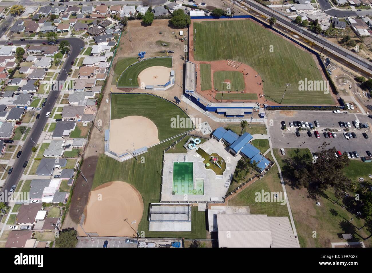 An aerial view of Phase 1 completion of Los Angeles Dodgers Dreamfields