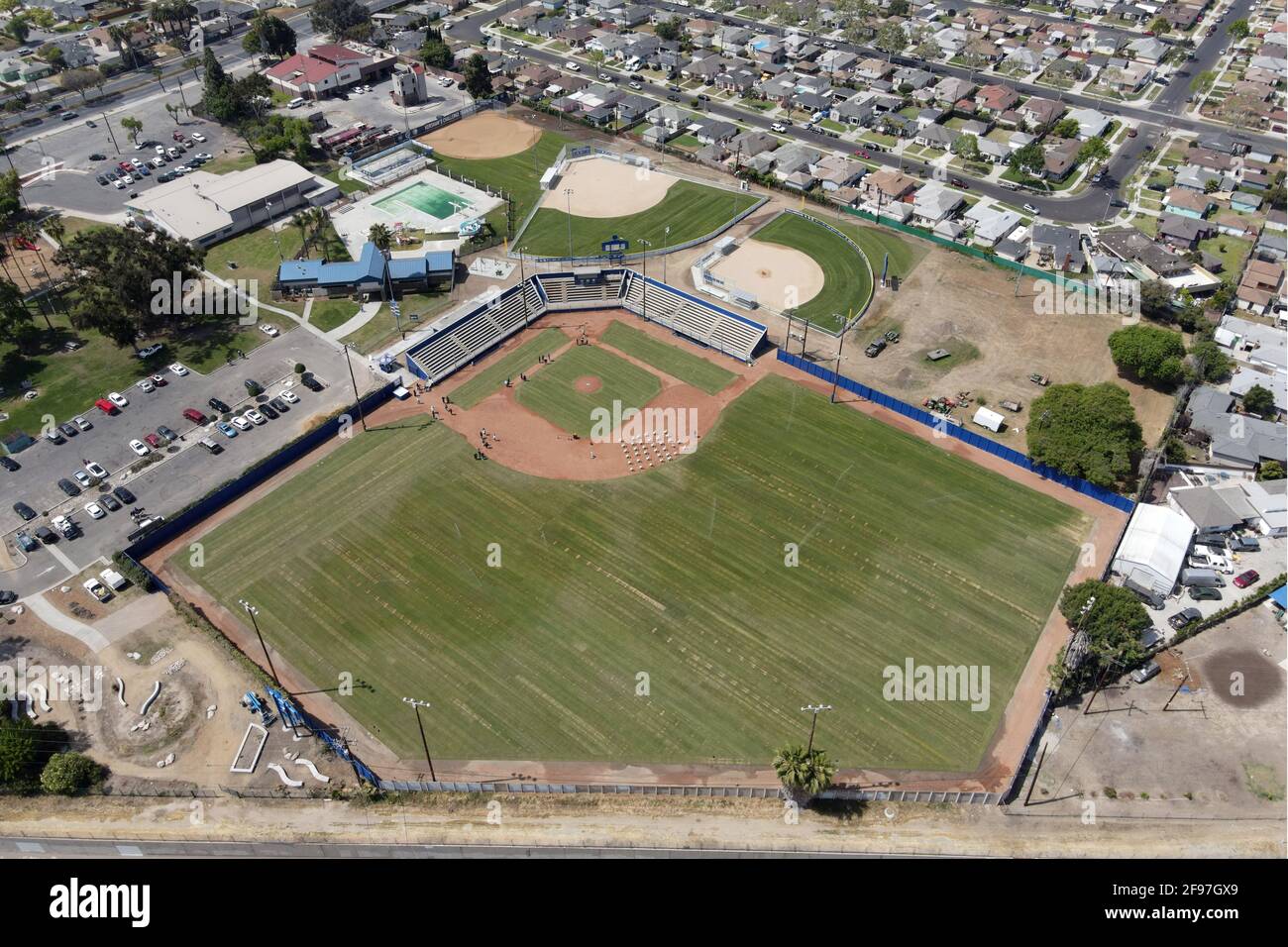 An aerial view of Phase 1 completion of Los Angeles Dodgers Dreamfields