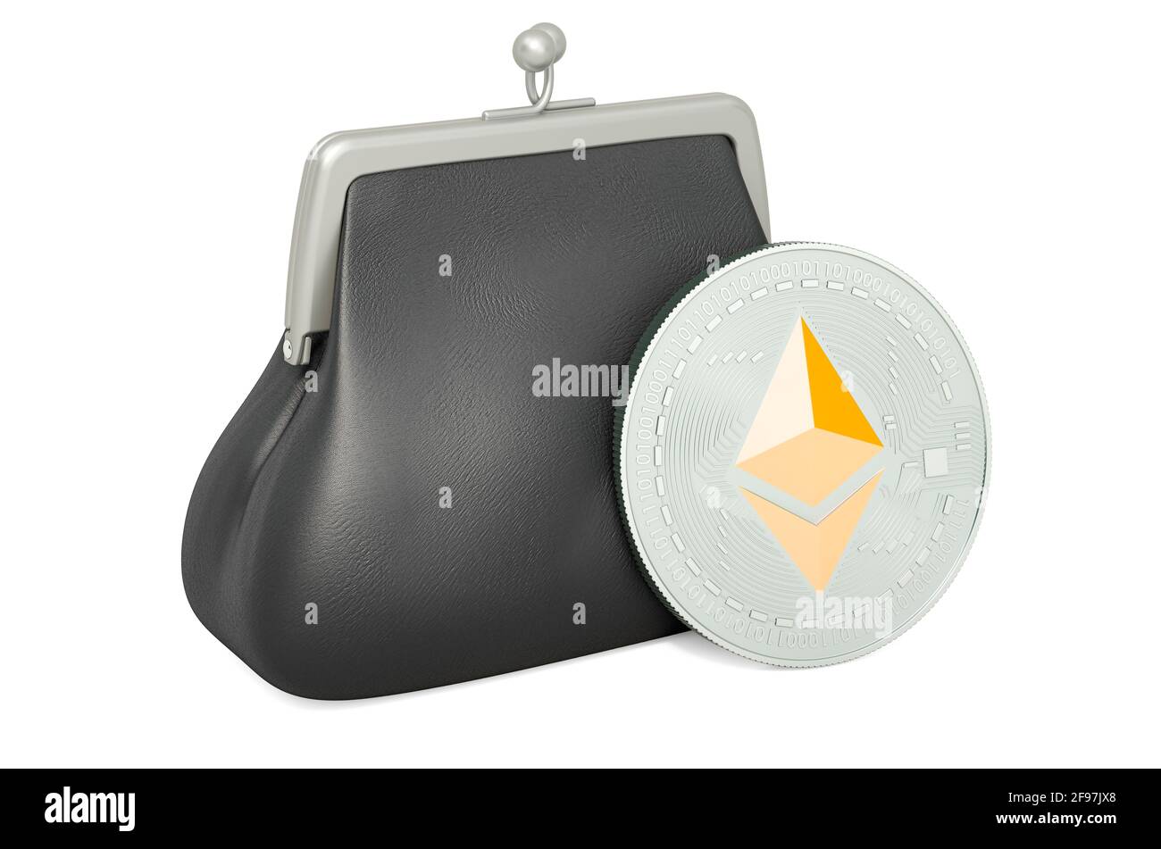Purse with ethereum, 3D rendering isolated on white background Stock ...