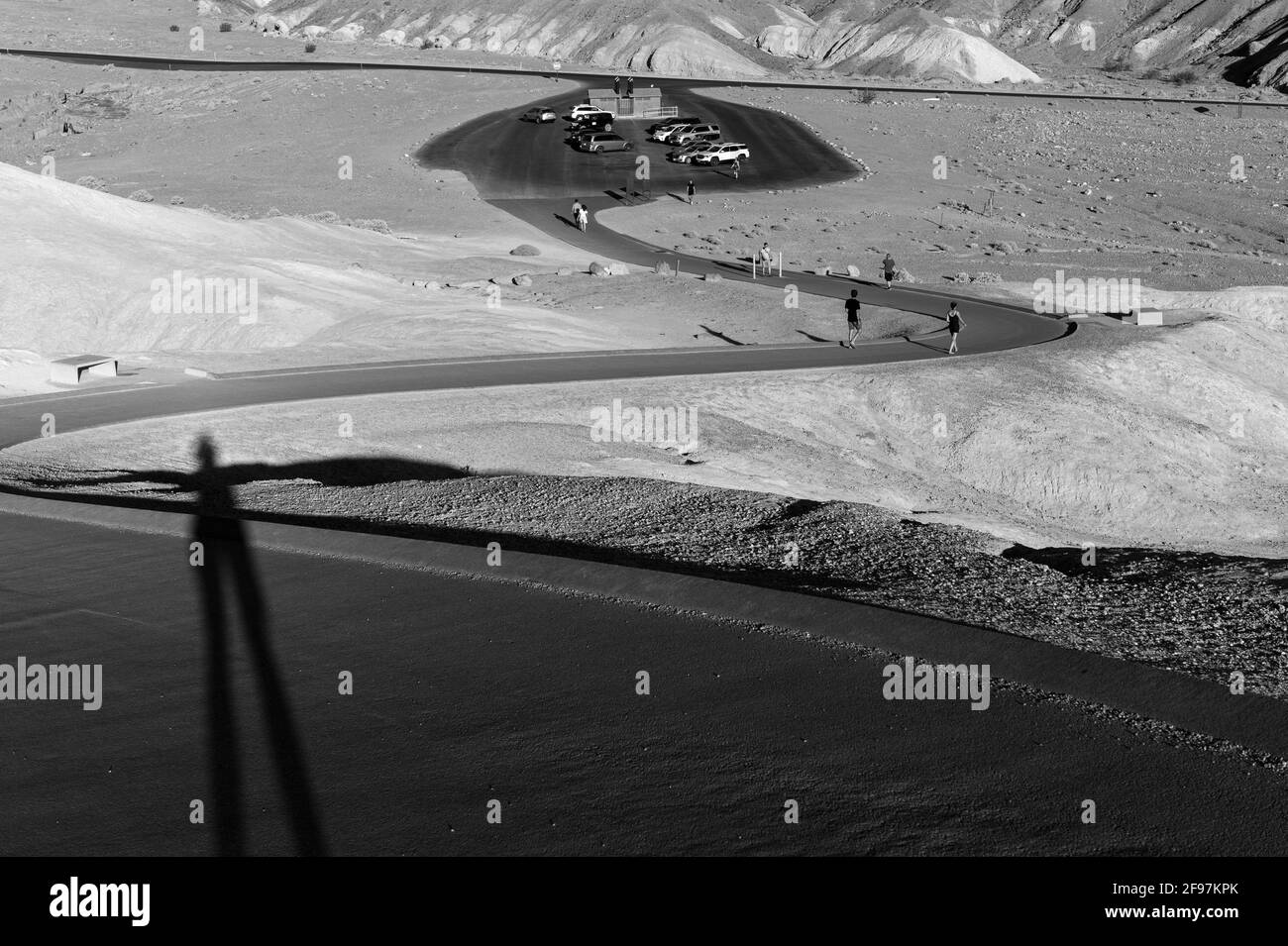 Parking Lot in the back of Zabriskie Point, Death Valley National Park, California, USA Stock