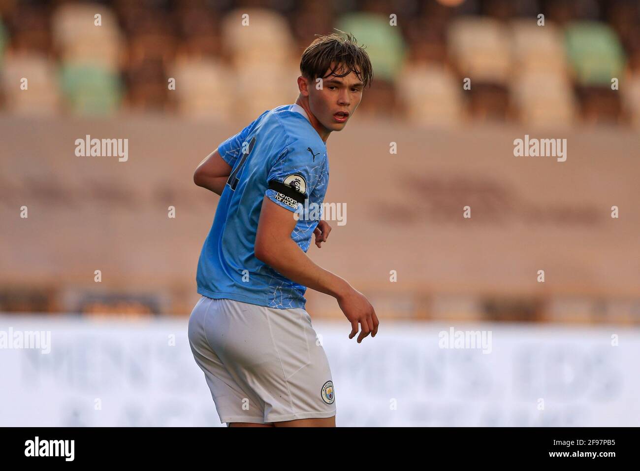 Manchester, UK. 16th Apr, 2021. Callum Doyle #4 of Manchester City in Manchester, UK on 4/16/2021. (Photo by Conor Molloy/News Images/Sipa USA) Credit: Sipa USA/Alamy Live News Stock Photo