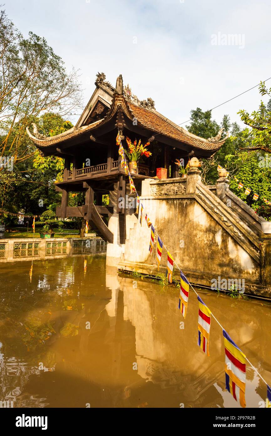 Vietnam, Hanoi, One Pillar Pagoda, Chua Mot Cot Stock Photo