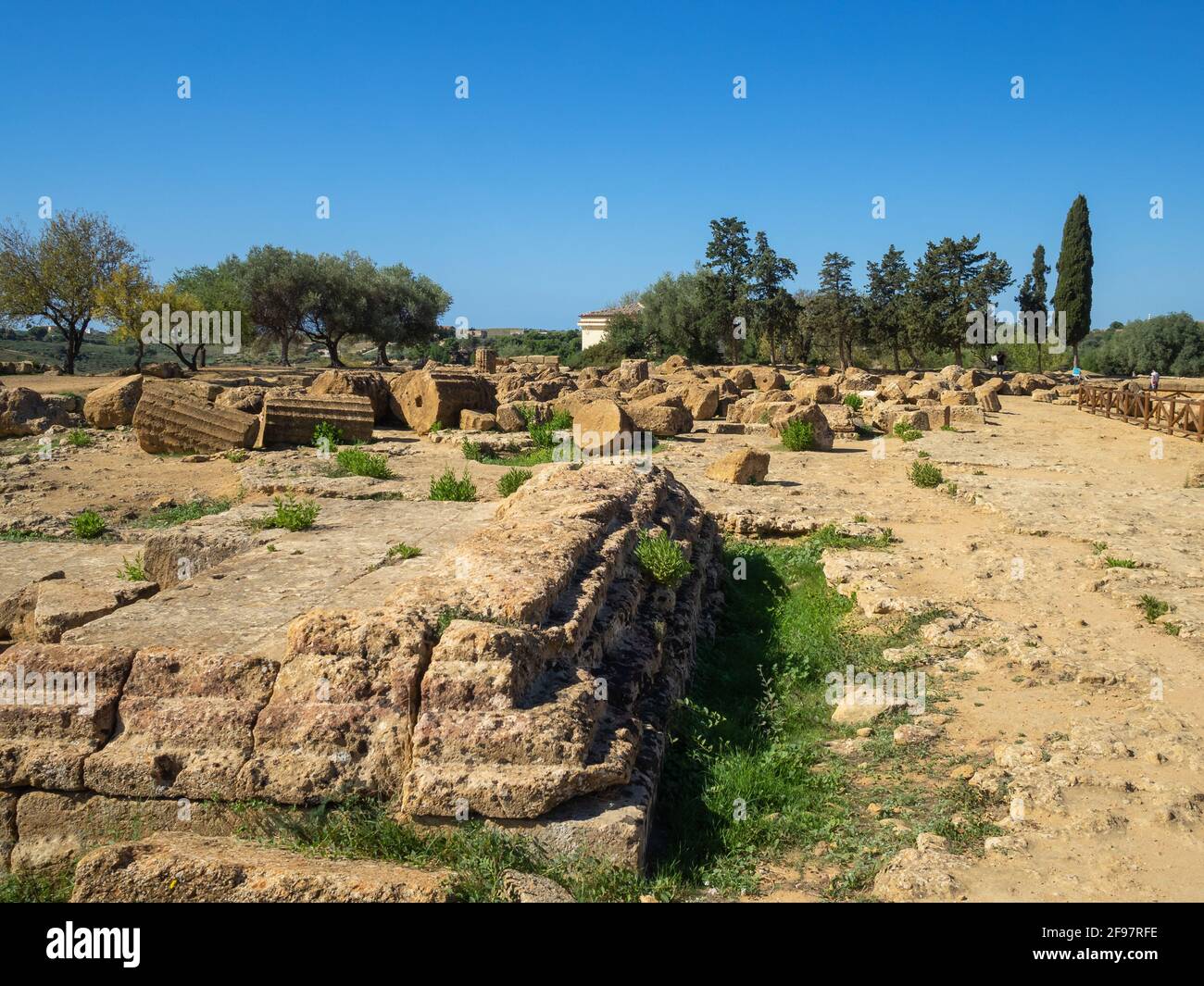 Ruins of the Sanctuary of the Chthonic Deities, Valle dei Templi Stock Photo