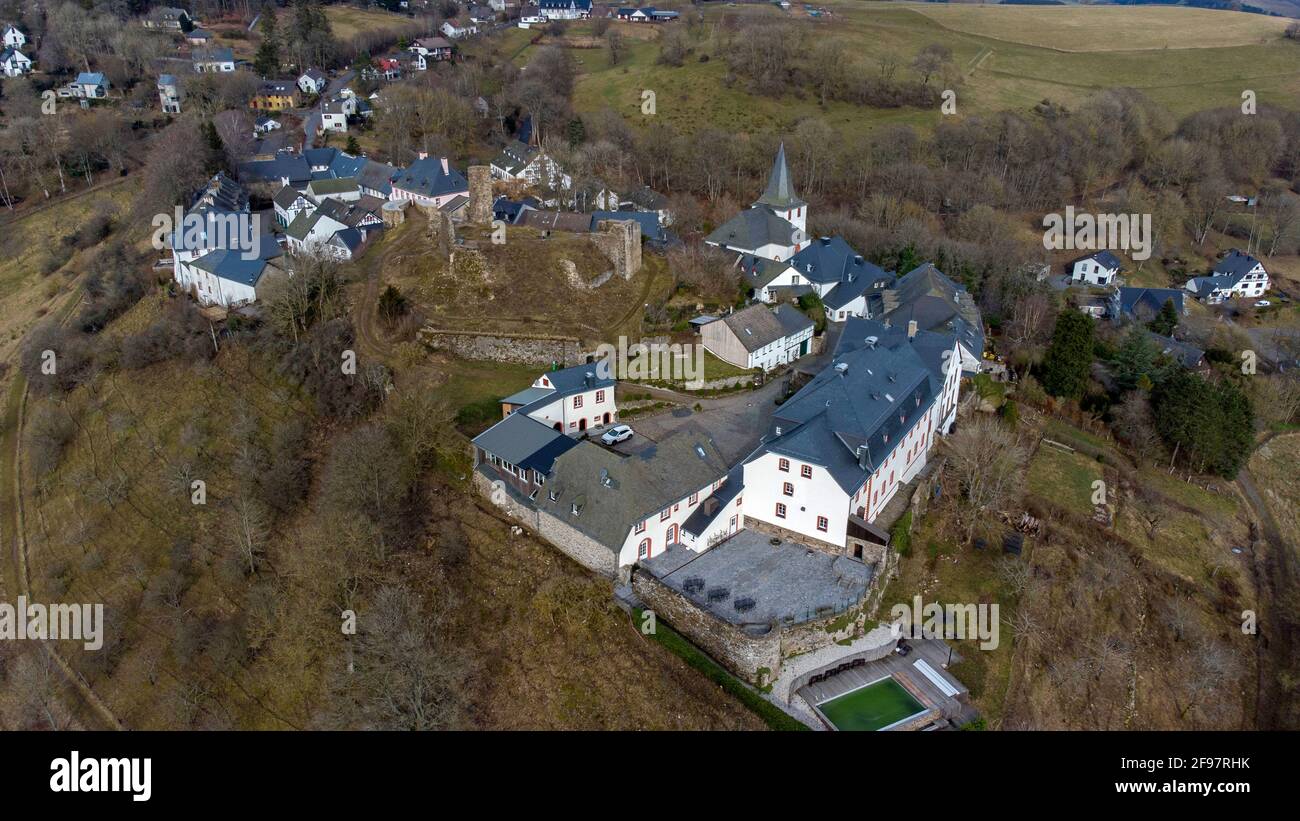 The castle village of Kronenburg near Dahlem, Eifel, North Rhine-Westphalia, NRW, Germany Stock Photo