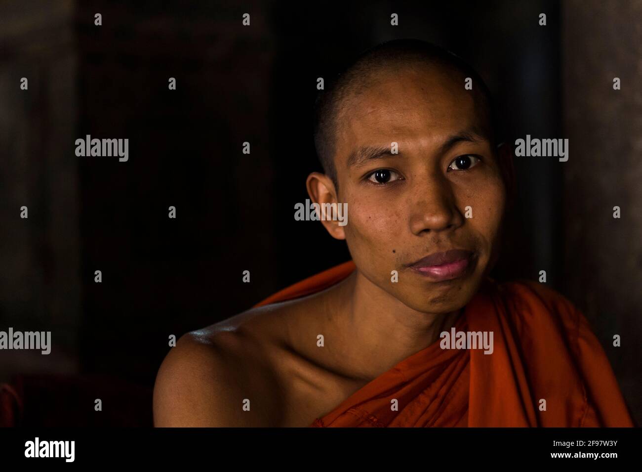 Myanmar, the Bagaya Monastery, monk Stock Photo