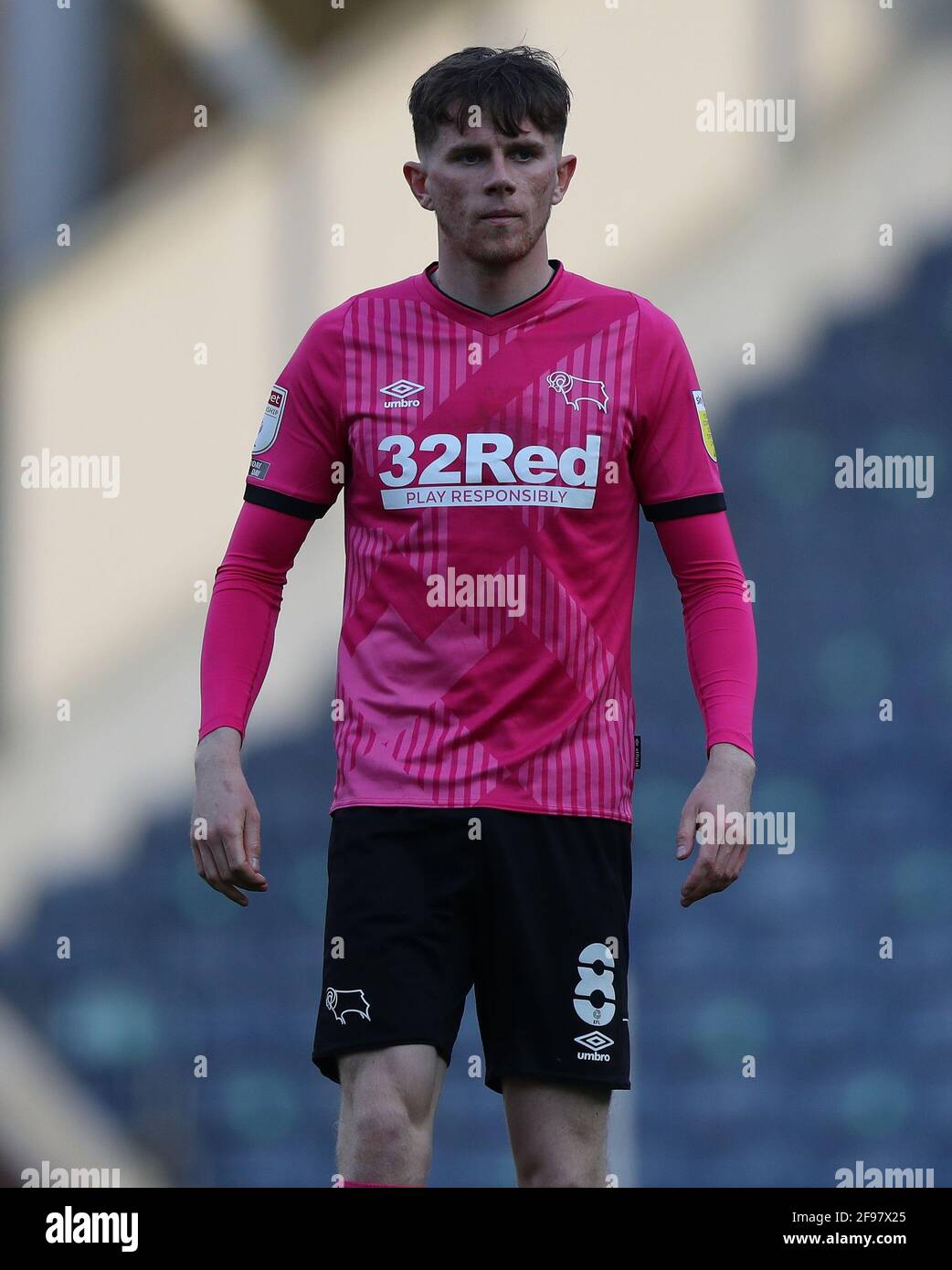 Ewood Park, Blackburn, Lancashire, UK. 16th Apr, 2021. English Football League Championship Football, Blackburn Rovers versus Derby County; Max Bird of Derby County Credit: Action Plus Sports/Alamy Live News Stock Photo