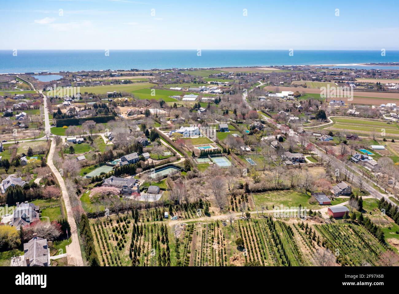 Aerial view of Sagaponack Stock Photo Alamy
