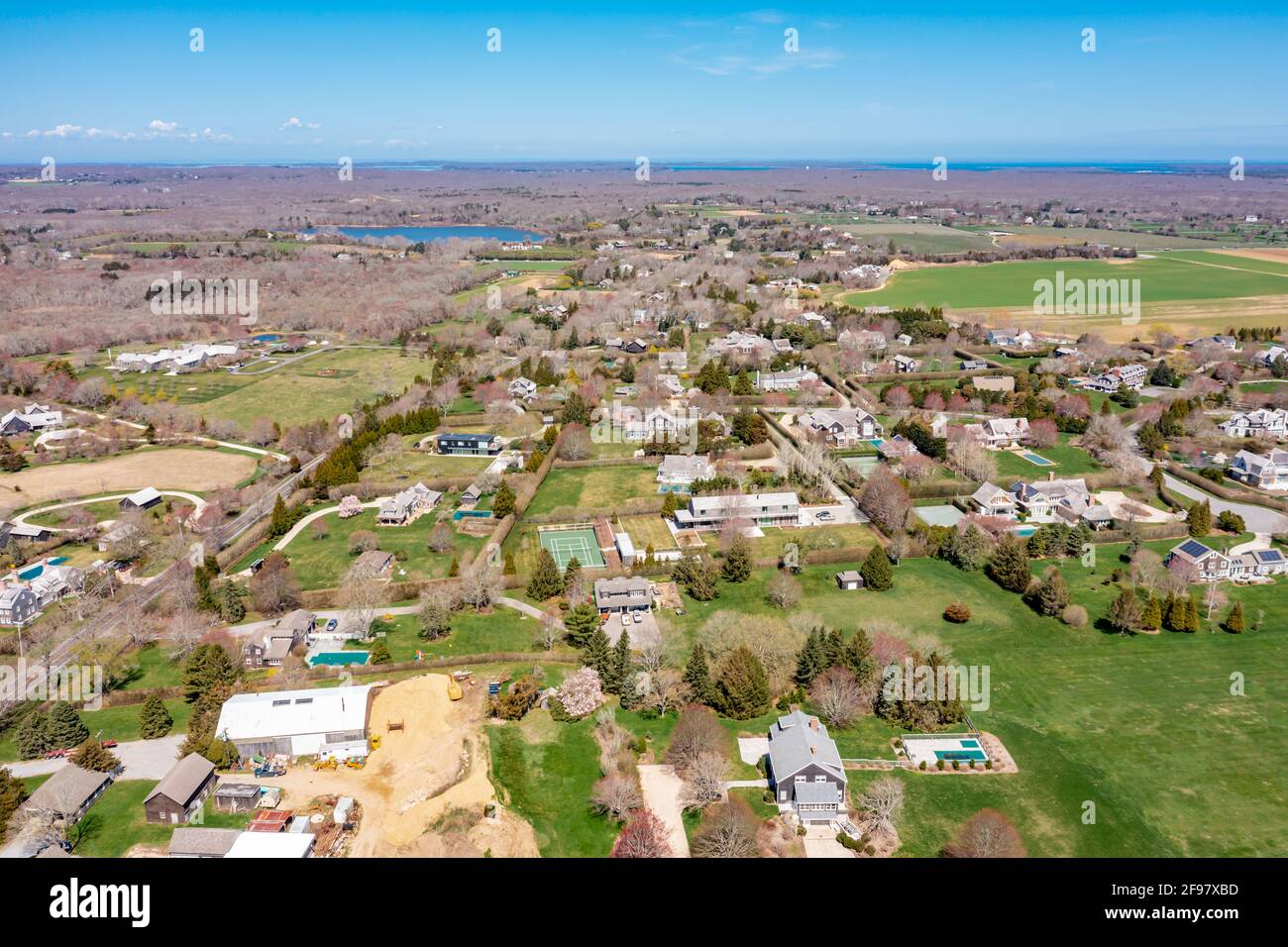 Aerial view of Sagaponack Stock Photo Alamy