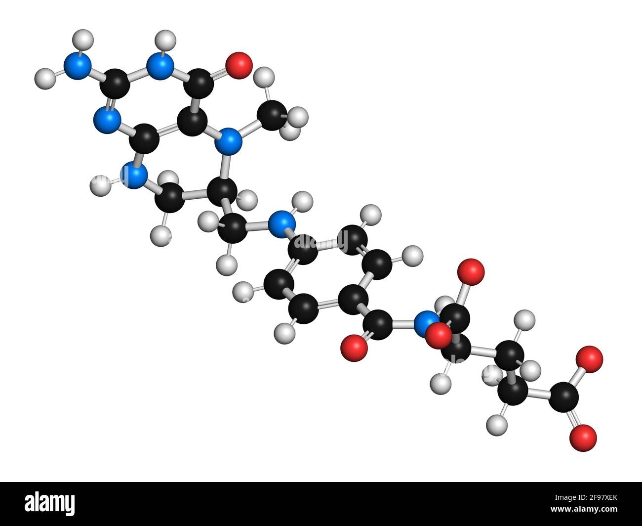 Levomefolic acid molecule, illustration Stock Photo