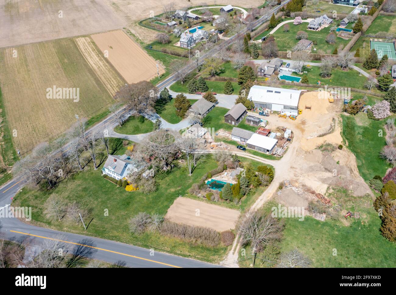 Aerial view of Sagaponack Stock Photo Alamy