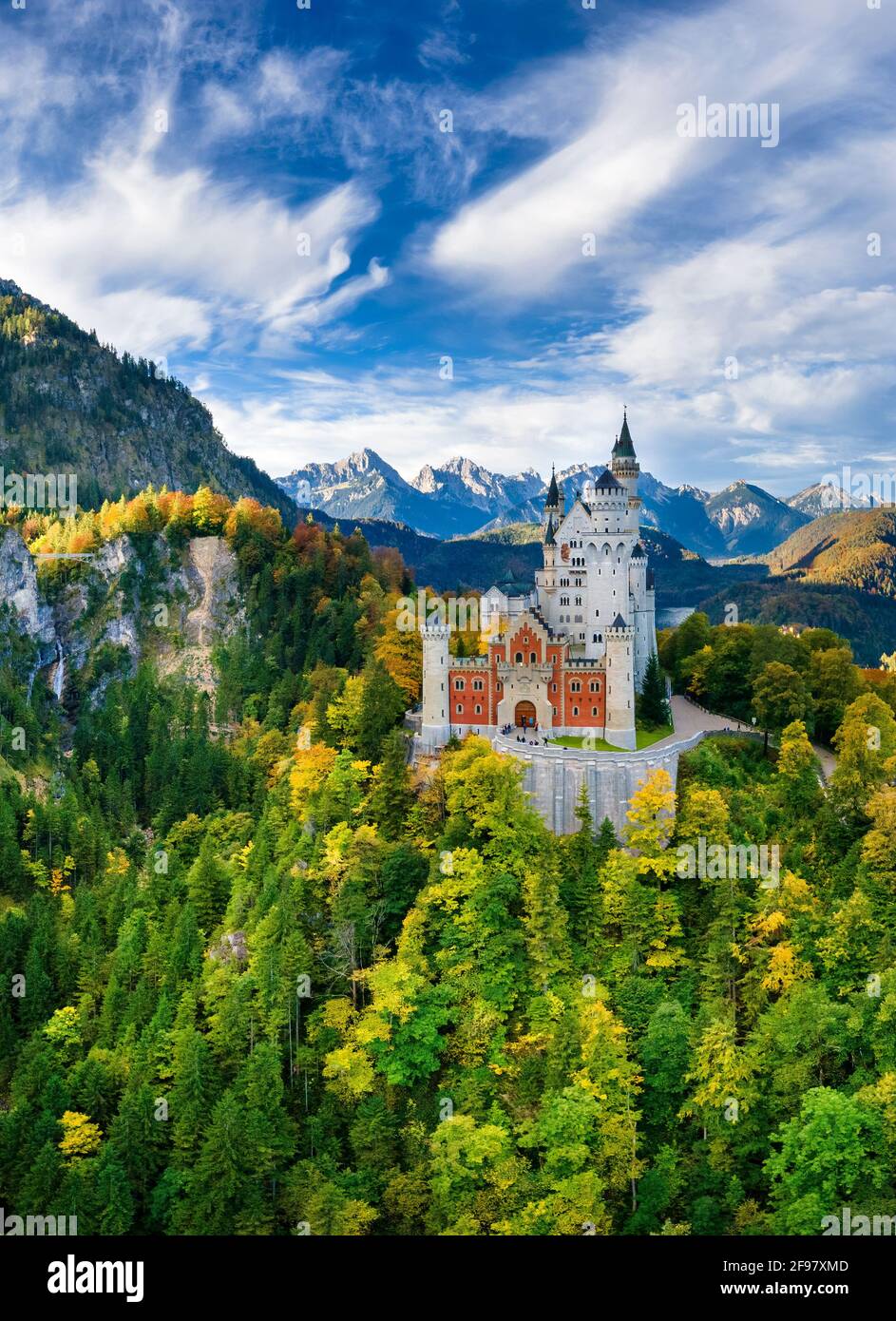 Neuschwanstein Castle, Schwangau near Füssen, Swabia, Bavaria, Germany, Europe Stock Photo