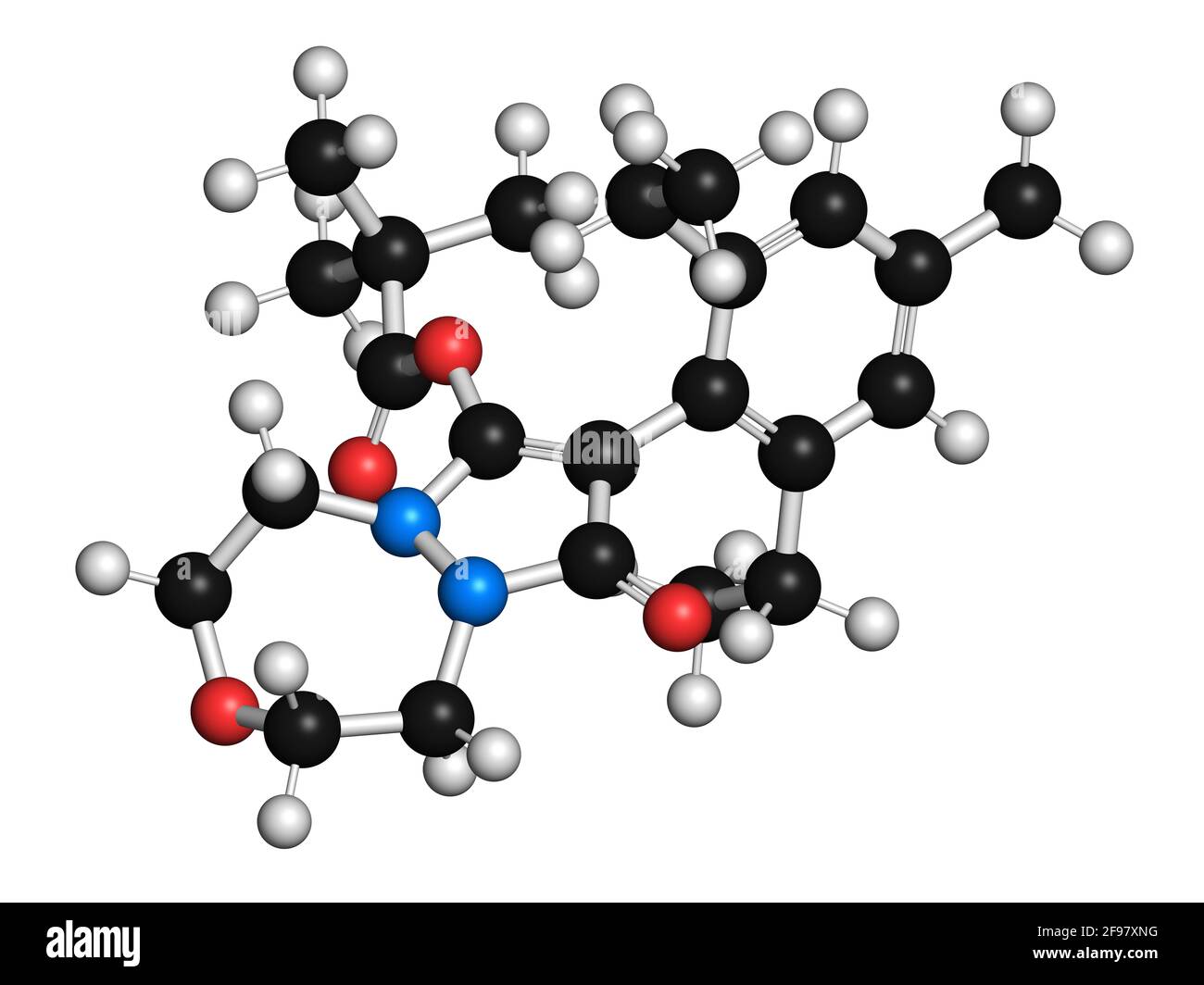Pinoxaden herbicide molecule, illustration Stock Photo