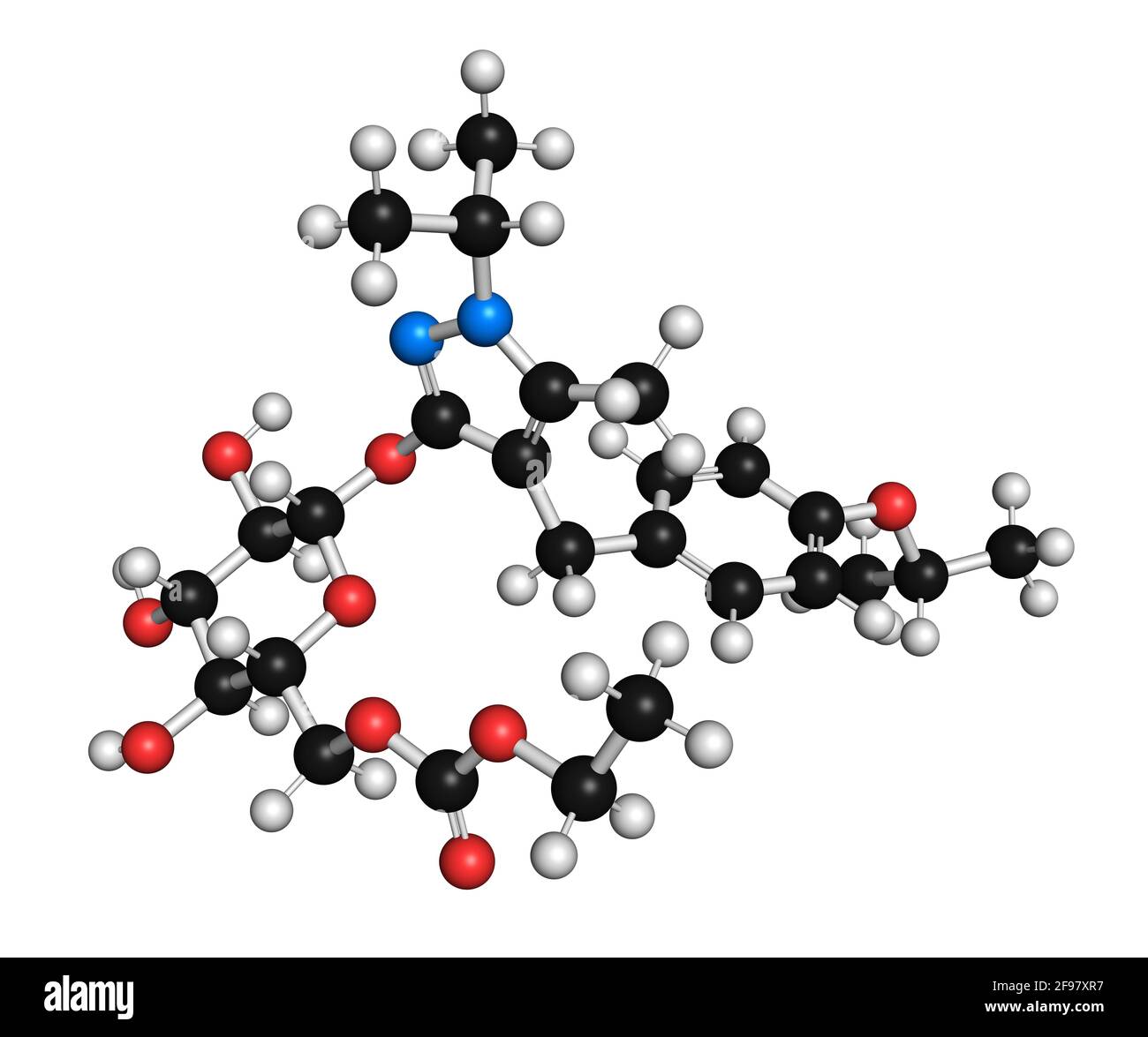 Remogliflozin etabonate drug molecule, illustration Stock Photo