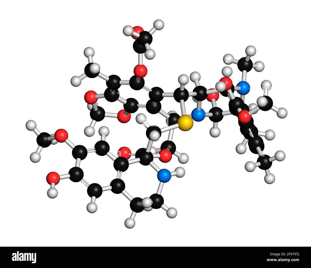 Trabectedin cancer drug molecule, illustration Stock Photo