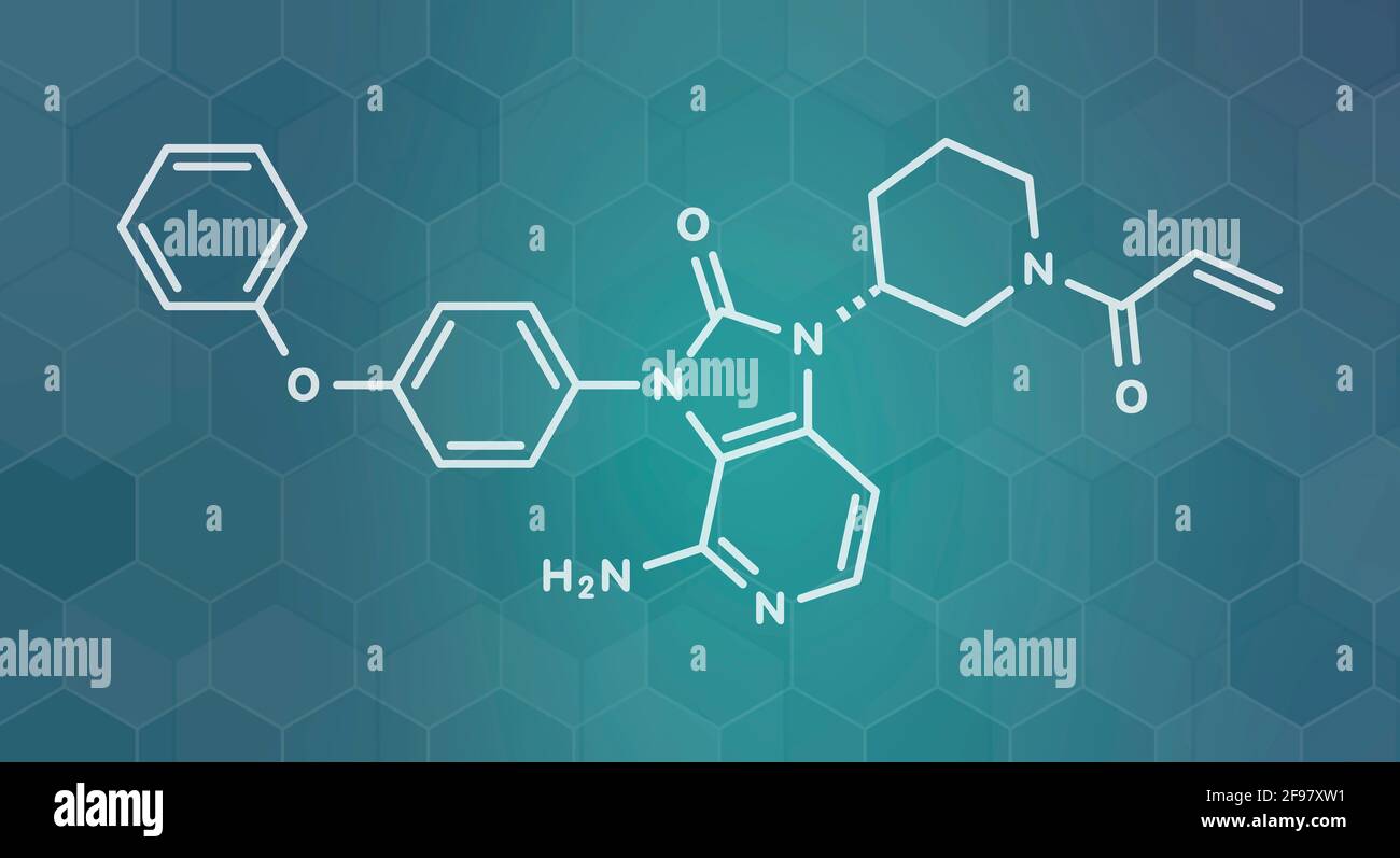 Tolebrutinib multiple sclerosis drug molecule, illustration Stock Photo