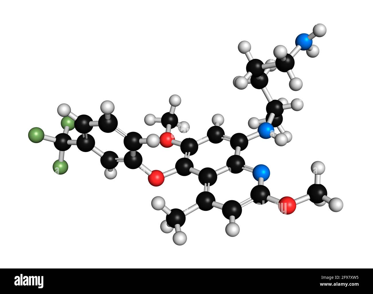 Tafenoquine malaria drug molecule, illustration Stock Photo