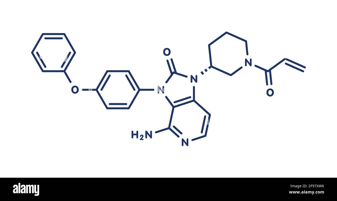 Tolebrutinib multiple sclerosis drug molecule, illustration Stock Photo