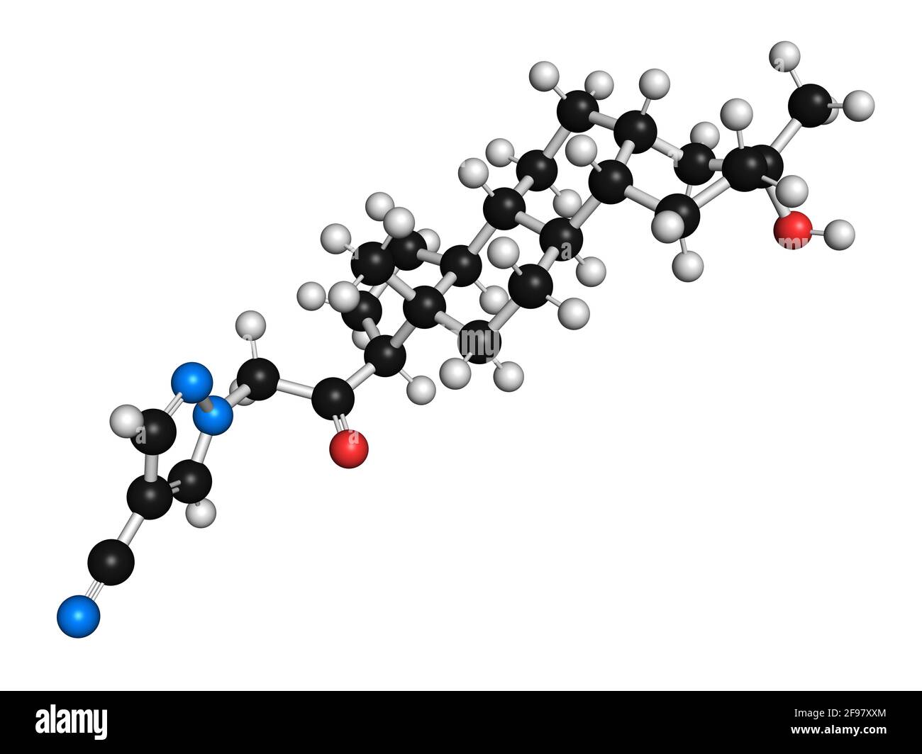 Zuranolone drug molecule, illustration Stock Photo
