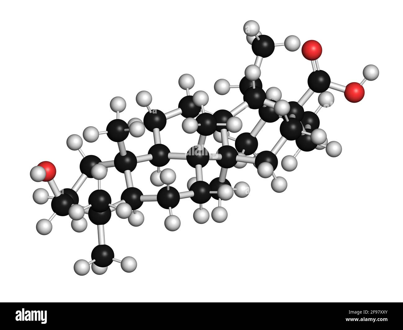 Ursolic acid molecule, illustration Stock Photo