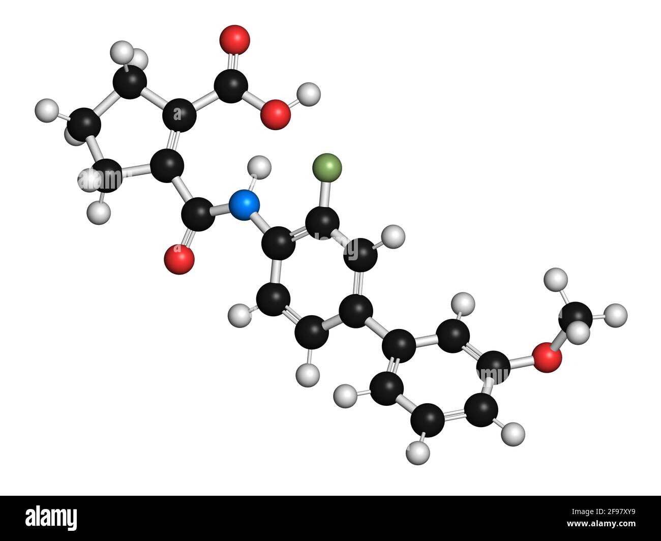 Vidofludimus drug molecule, illustration Stock Photo