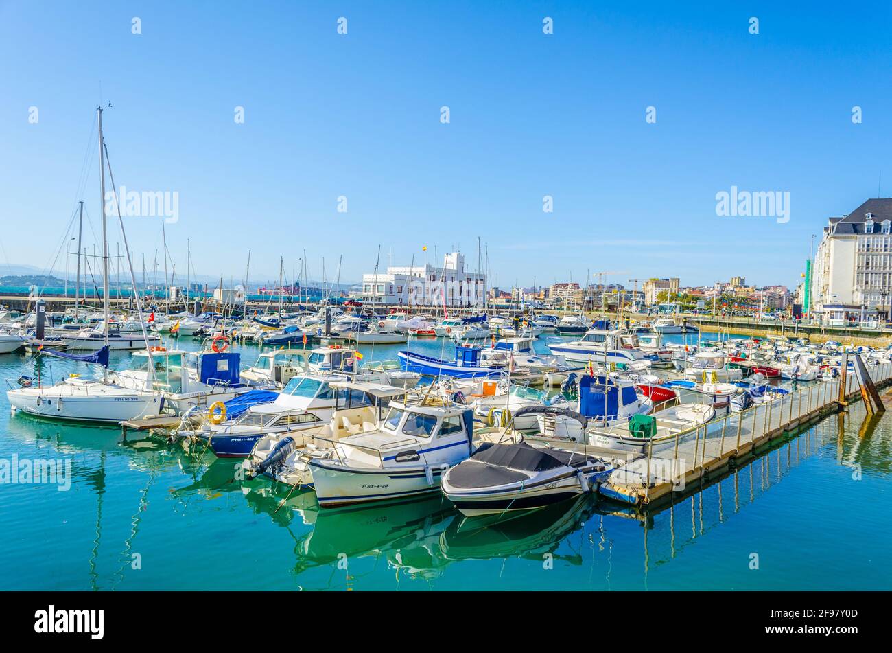 View of marina in the spanish city santander Stock Photo